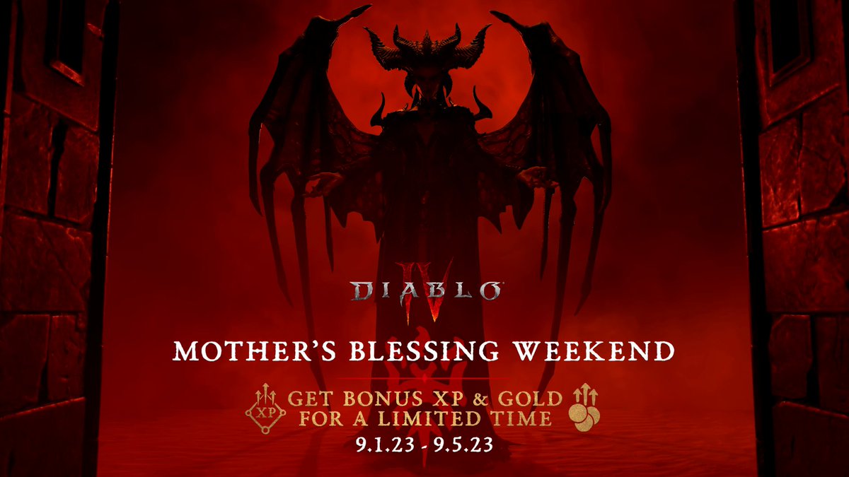 Break the chains, and be beautiful in sin. Earn 25% more XP and Gold in #DiabloIV, now until September 5th.