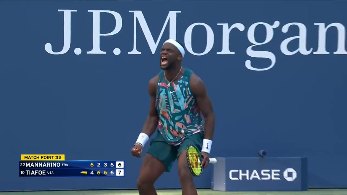 FRANCES TIAFOE REACHES HIS FOURTH CONSECUTIVE ROUND OF 16 AT THE #USOpen Epic moment for Big Foe‼️