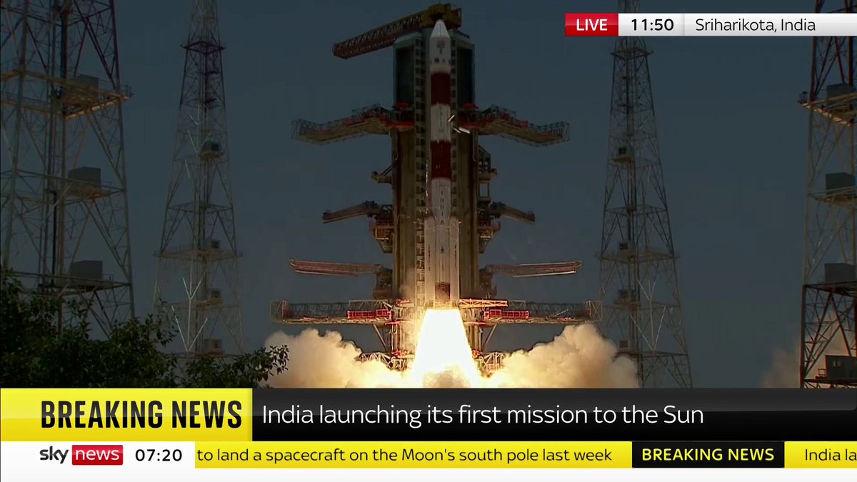 BREAKING: India launching its first mission to the sun. 📺 Sky 501, Virgin 602, Freeview 233 and YouTube