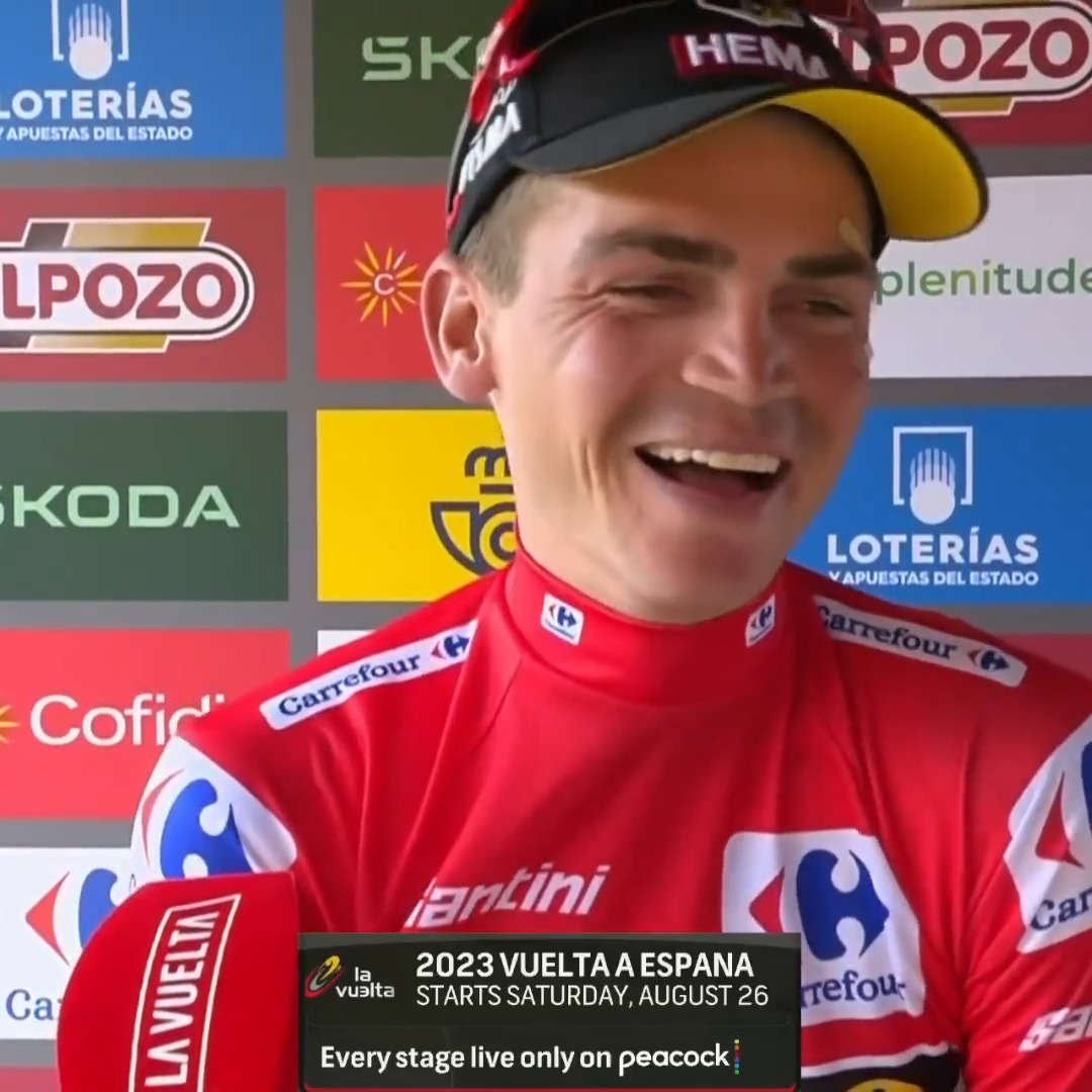 🇺🇸Sepp Kuss reacts to being the new leader of #LaVuelta23!