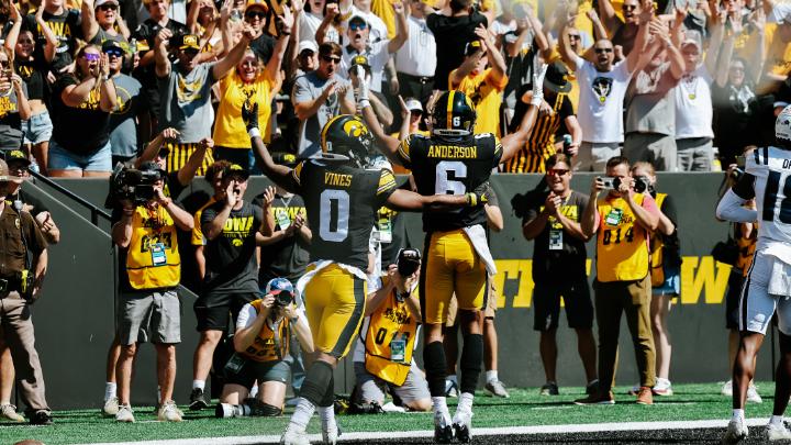 Welcome to Kinnick, fellas. Cade McNamara 🤝 Seth #Hawkeyes