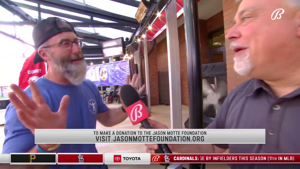 Looks like @TheCatOnBallyTV had a great time at the JasonMotteFoundation St. Louis Cornhole Challenge! Jason Motte: "For us it's about helping anyone and everyone in need. ... It's pretty cool that people are still coming out and supporting us and supporting the cause." #STLCards