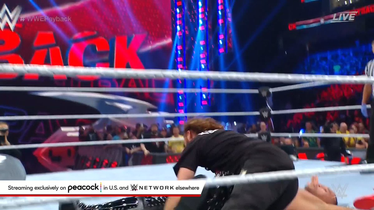 Women's World Champion RheaRipley_WWE just sent Kevin through the barricade at #WWEPayback!