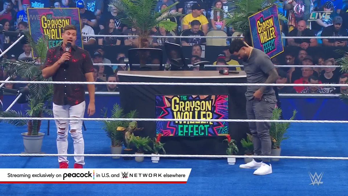 "Main Event" Jey Uso gives Grayson Waller a viral moment at #WWEPayback! Thanks, Cody Rhodes!!