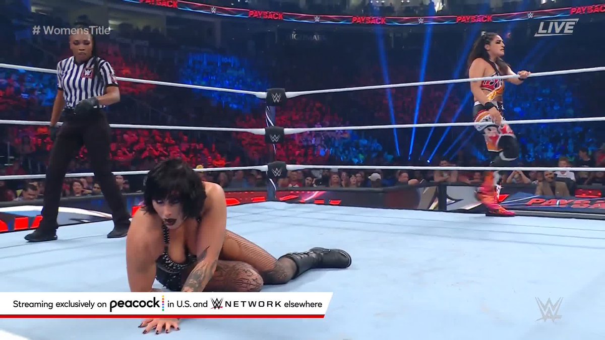 Down goes Dom Dom 🥳 Raquel #WWEPayback
