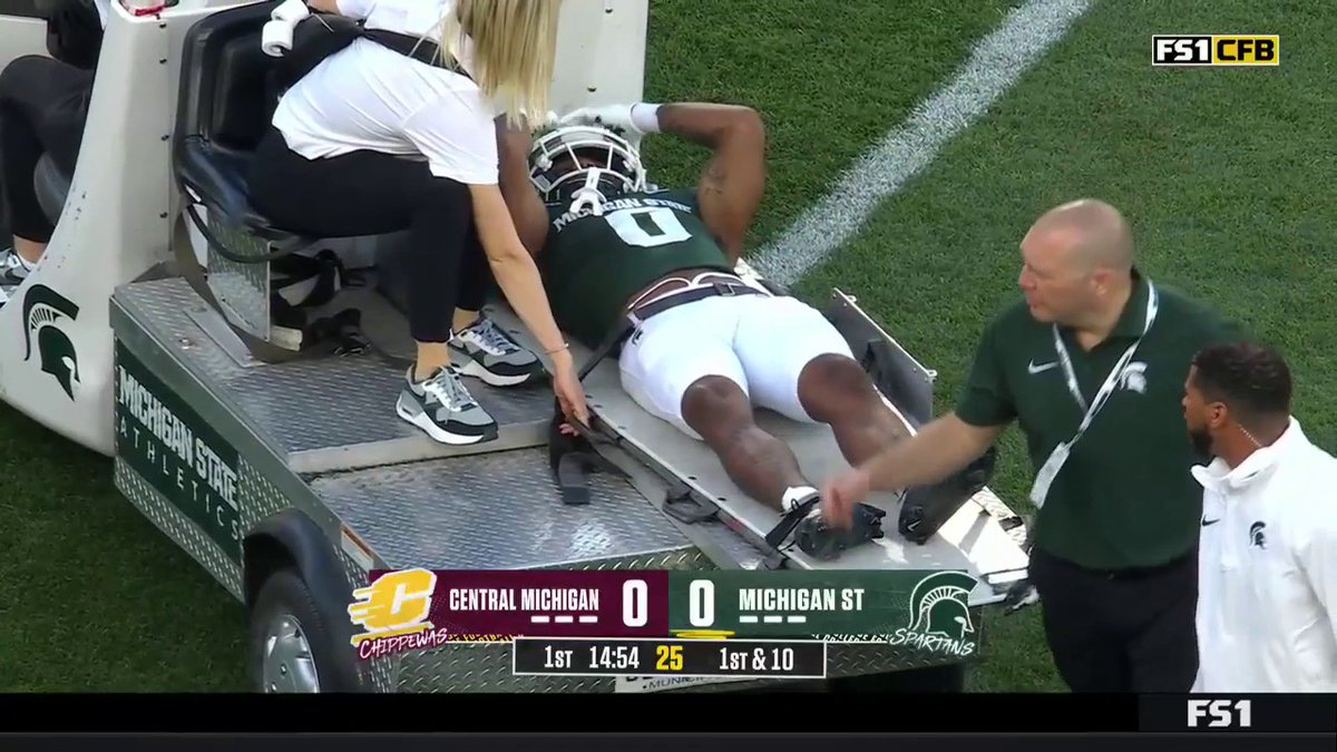 It is UNFATHOMABLE for Michigan State to allow Alante Brown back onto the field after this injury. Falling defenseless to the turf was an obvious sign of possible concussion. The consequences of second impact injuries are not worth the risk of returning.