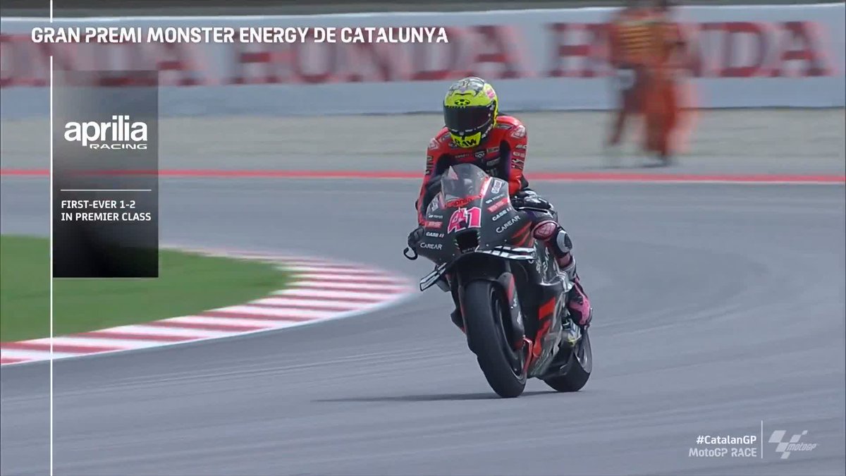 HISTORY FOR APRILIA! 🙌 Their first-ever Grand Prix 1-2! ❤️ #CatalanGP 🏁