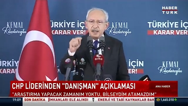 CHP Genel Başkanı Kemal Kılıçdaroğlu'ndan "Danışman" açıklaması: "Araştırma yapacak zamanım yoktu, bilseydim atamazdım."