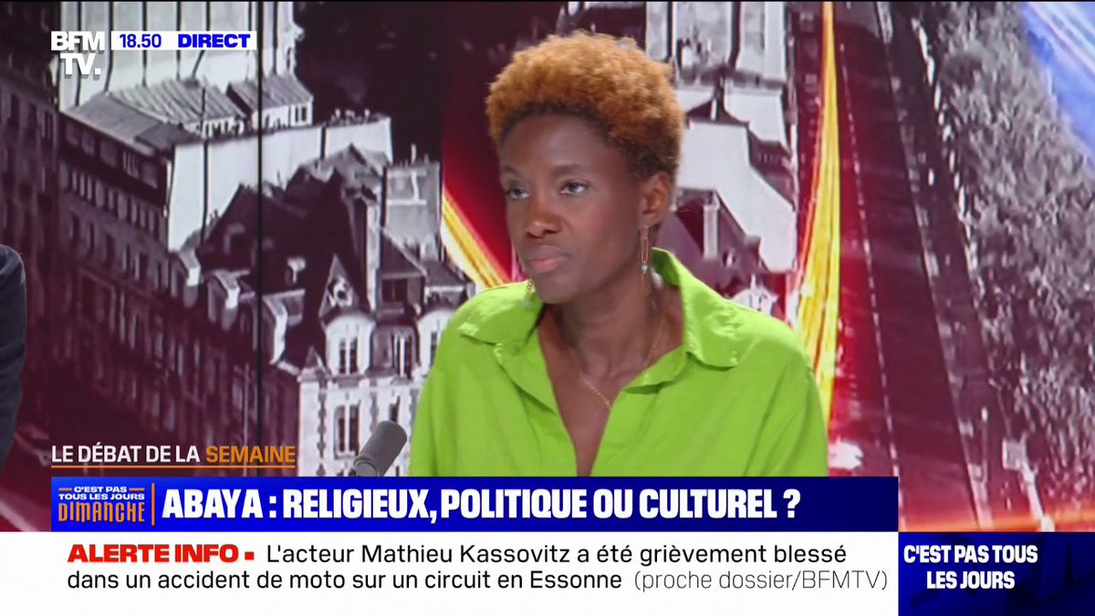 Interdiction de l'abaya à l'école: "Je trouve cela incroyable de demander aux gens d'oublier leurs origines, dès lors qu'ils franchissent le seuil de l'école", affirme Rokhaya Diallo (Rokhaya Diallo)