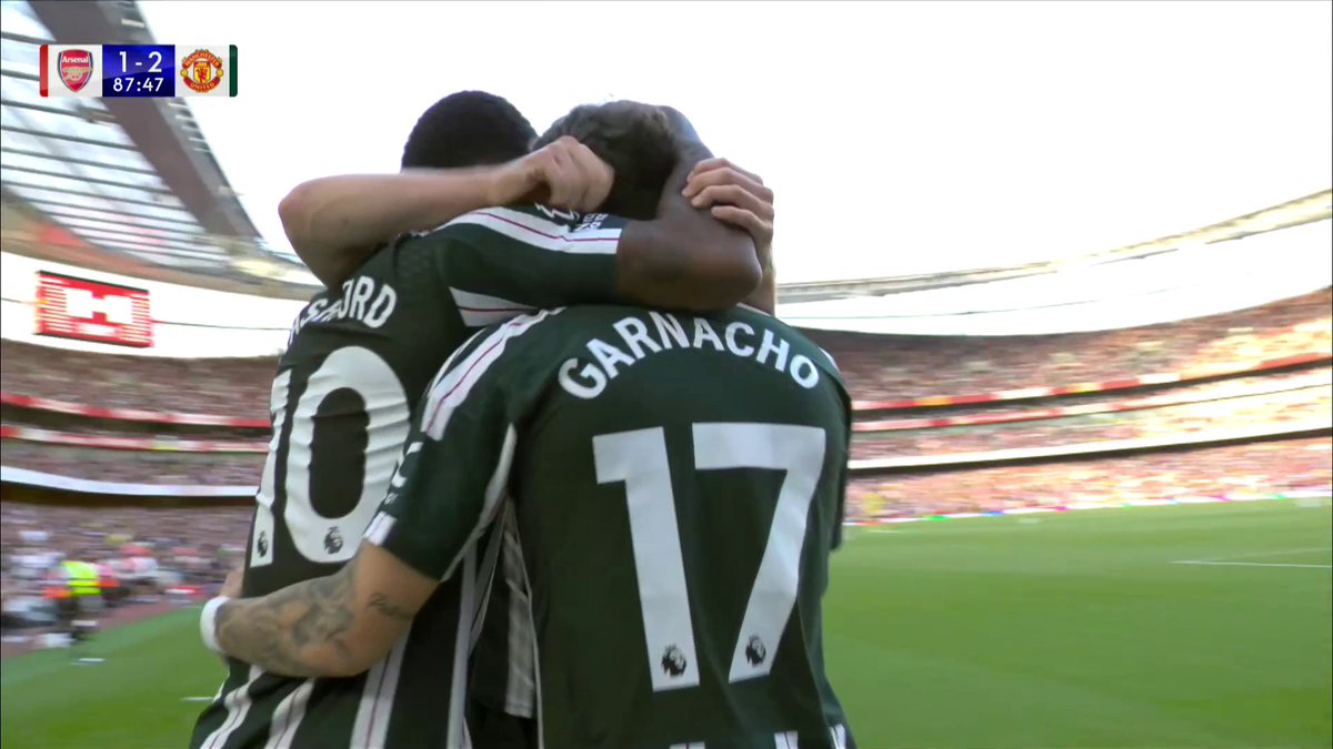 NO GOAL, Garnacho is offside โ "A tiny margin in a massive moment."