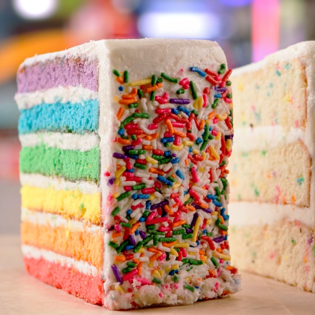 Yes, cake absolutely counts as a meal. 💯 Buddy V's Cake Slice