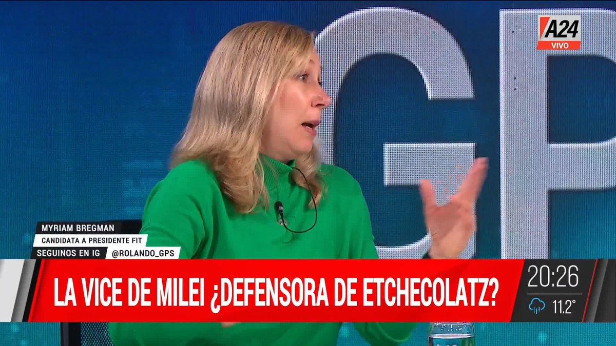 🔴 La vice de Milei ¿defensora de Etchecolatz? La palabra de Myriam Bregman, candidata a presidente del FIT. 🗣️ Rolando Graña 👉 Seguí en #GPS 📺