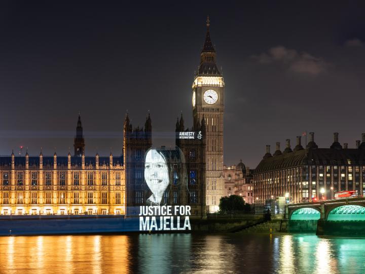 BREAKING: We lit up Parliament with faces of victims of the Northern Ireland conflict This week, Parliament will debate passing a law that will BLOCK victims from getting justice It threatens peace & denies rights The #TroublesBill MUST be scrapped WATCH & SHARE 👇