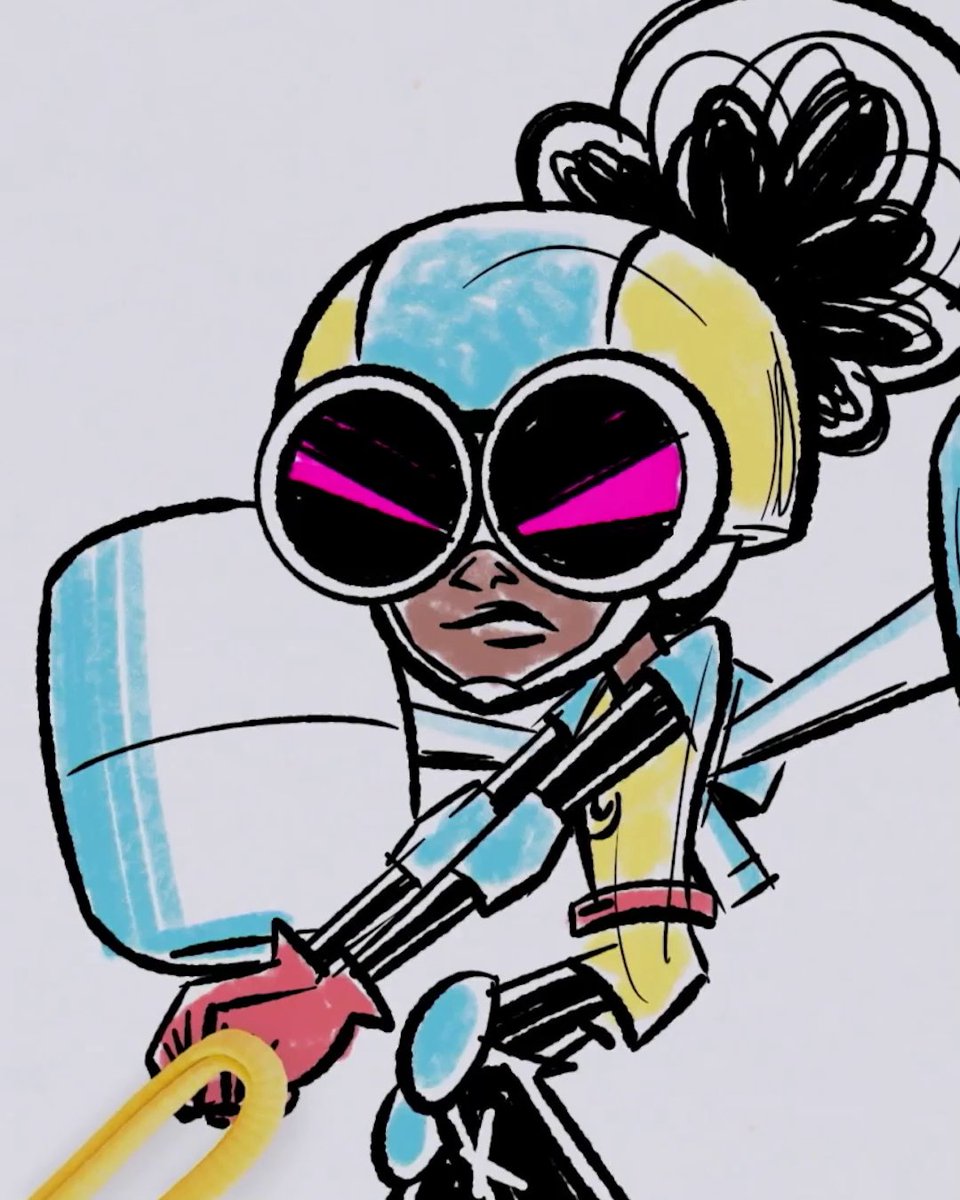 The key to drawing Moon Girl? Hair ties and hotdogs, of course! 🌭