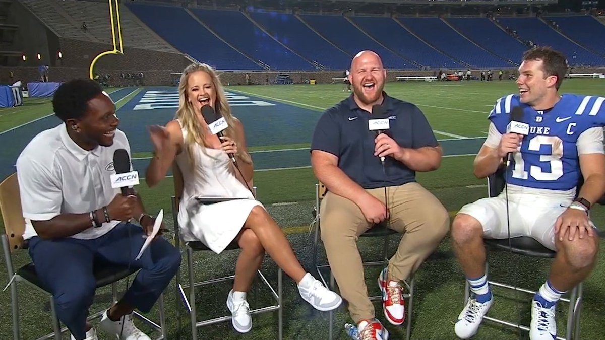 "God is good and so is our defense." 😂😈 Riley Leonard | @DukeFootball