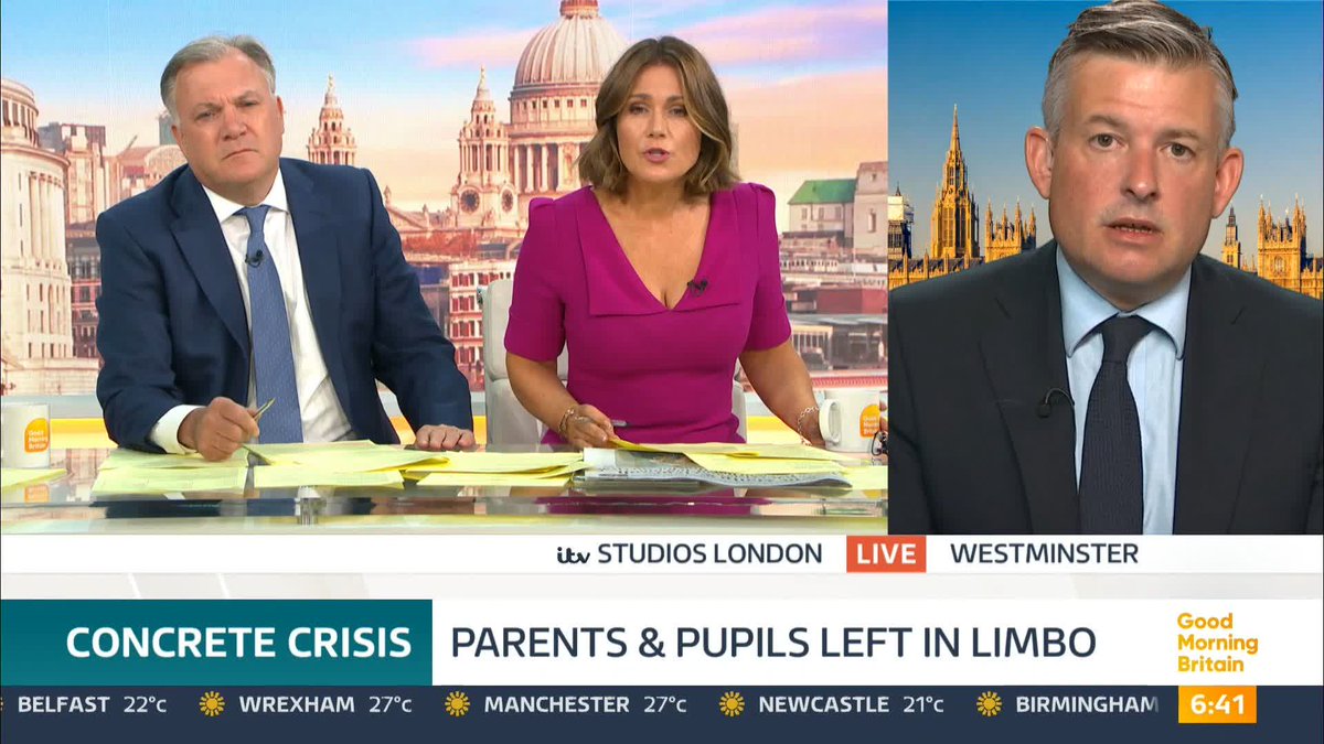What did you do for these schools when you knew there was a problem? Susanna Reid questions the Shadow Paymaster General Jonathan Ashworth about the schools' crumbling concrete crisis.
