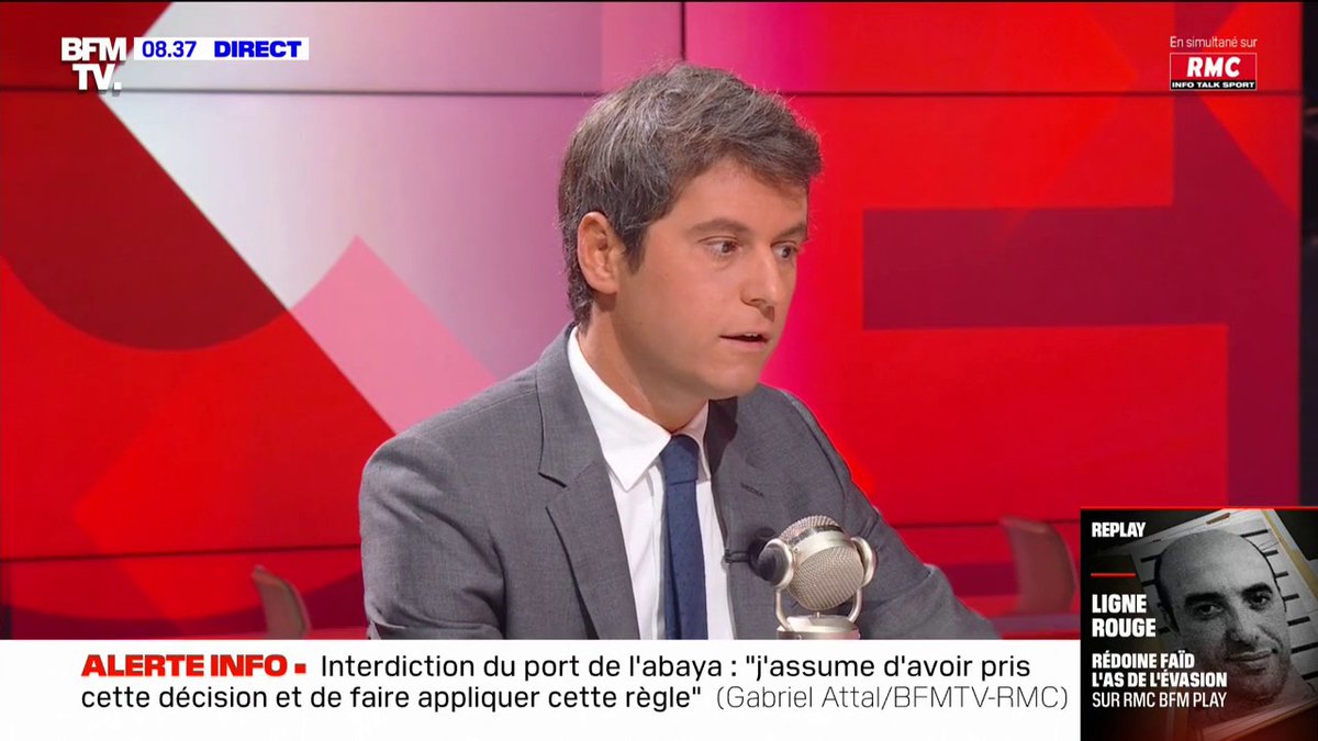 Rentrée scolaire: Gabriel Attal (Gabriel Attal) annonce que "298 filles se sont présentées à l'école avec une abaya" et 67 ont refusé de l'enlever