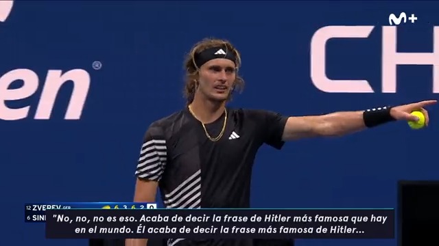 - “¡Alemania, por encima de todo!”. + “¡Ha dicho la frase más famosa que hay de Hitler en el mundo! ¡Es inaceptable!”. #USOpen #LaPistaDelTenis