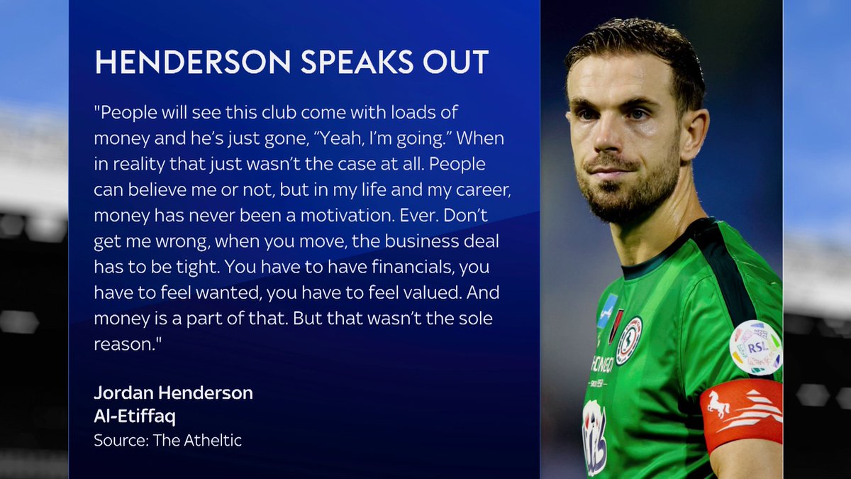 Jordan Henderson responds to criticism of his move to Saudi Arabian club Al-Ettifaq 🇸🇦