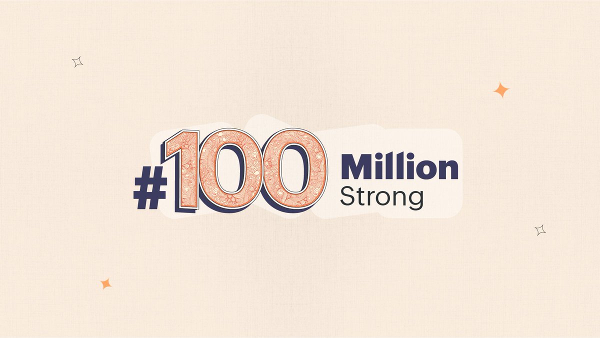 🎉 100 million users and counting! ✨ We're thrilled to have so many of you trust us with your business. Our shared stories, connections, and the impact we have made together are truly fulfilling. Thank you for being part of our #100MillionStrong journey! 🙏
