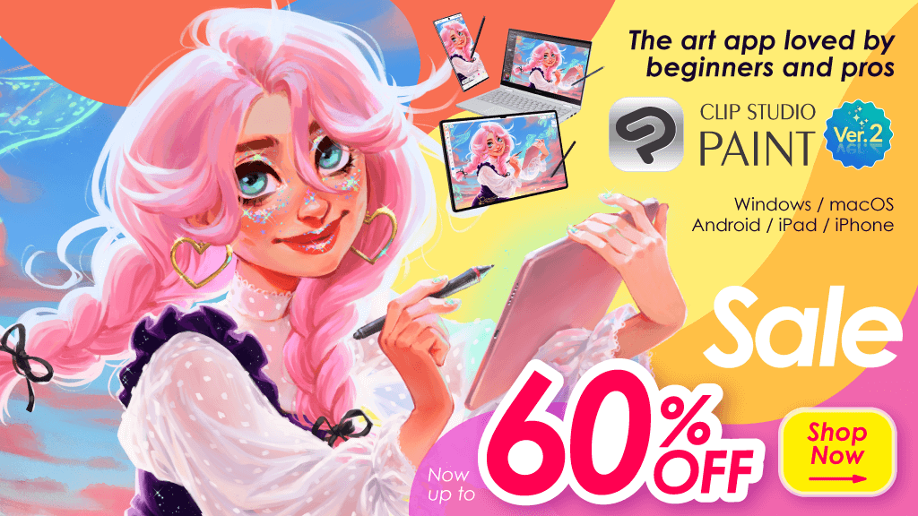 Get up to 60% off on the art app loved by beginners and professionals alike! Both PRO to EX and Version 1.0 to 2.0 upgrades are on sale as well! Until September 12, 2023, 8:00 a.m. UTC/GMT!