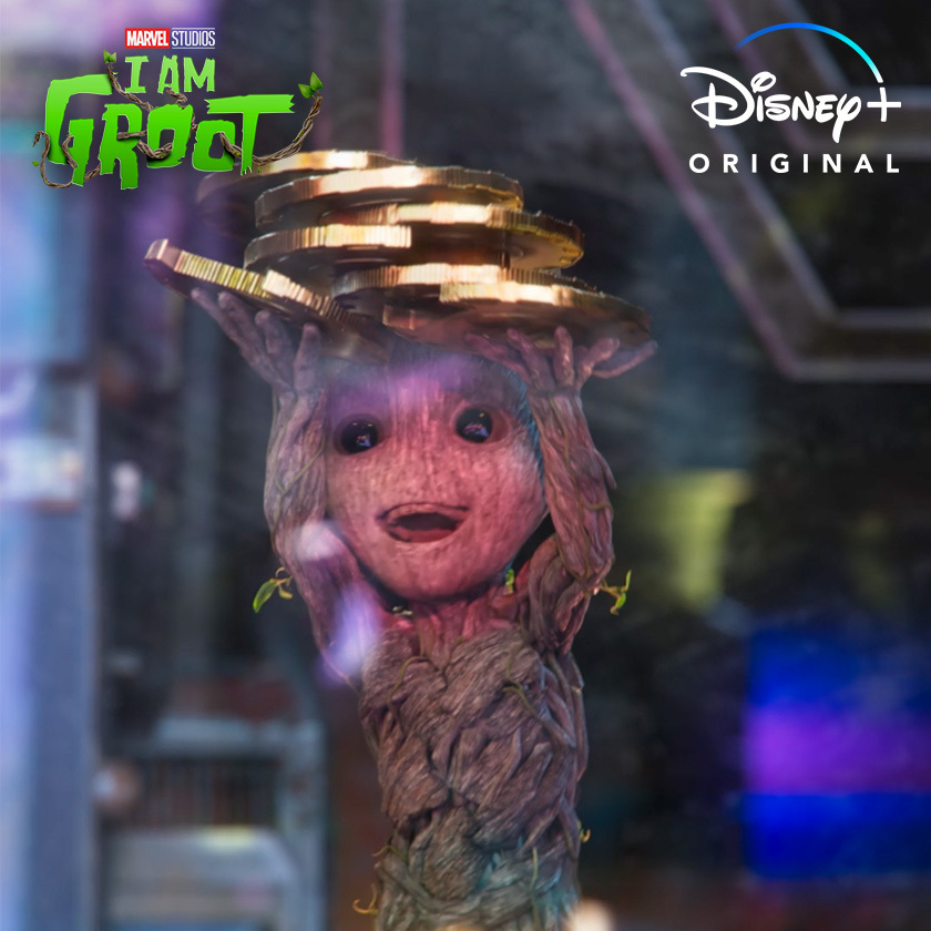 Here’s the scoop 🍦 5 brand new #IAmGroot shorts are now streaming only on Disney+.
