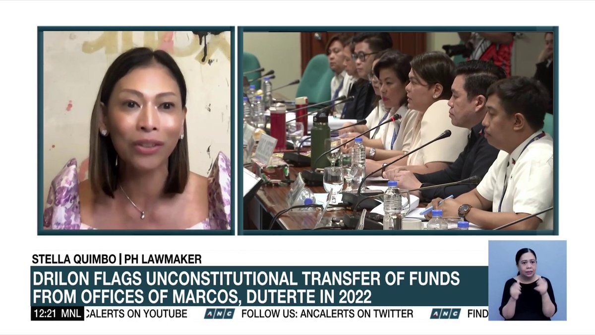 "The item already existed in 2022, but the amount was zero." Rep. Stella Quimbo justified the transfer of P125 million in CIF to OVP in 2022 by saying that the item was already mentioned in the crafted budget and that any gov't agency is allowed to do inter-agency transfers.