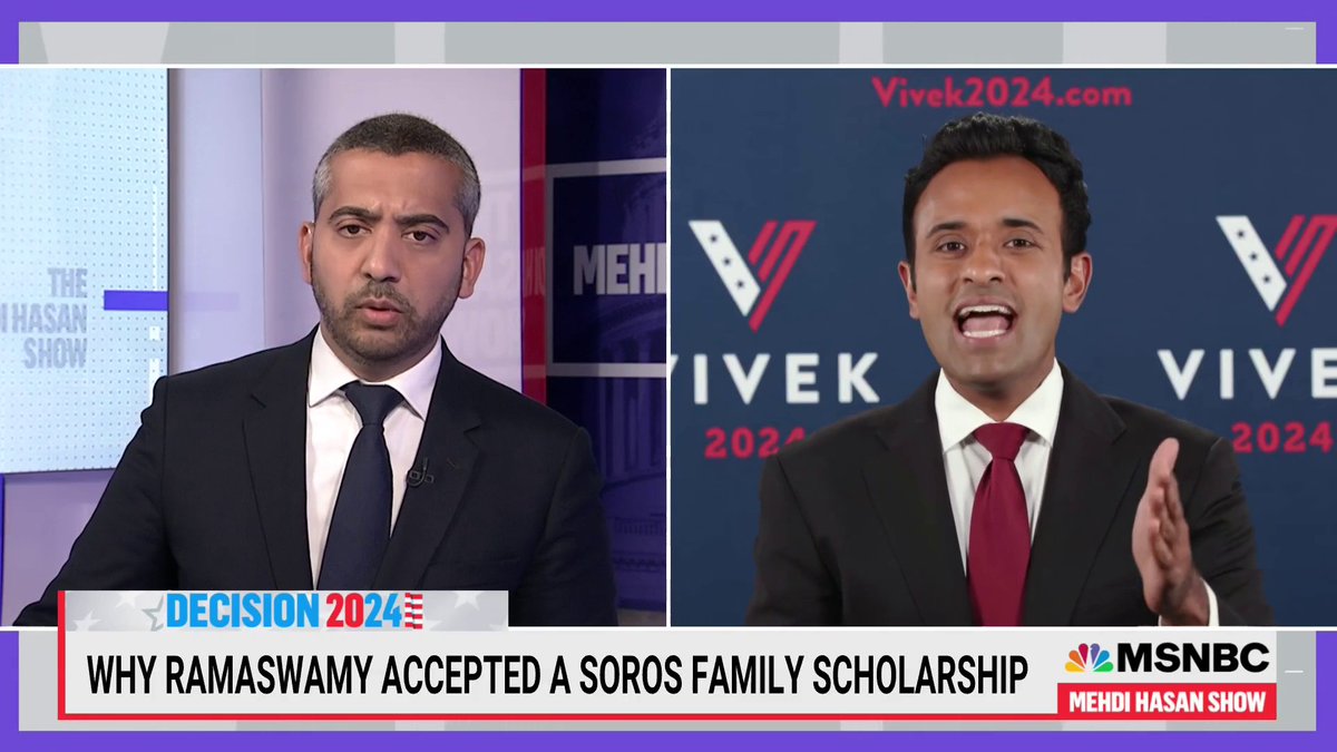 Me: "Did you not make 750,000 dollars?" Vivek Ramaswamy: "Not at the time I had applied for the [Soros] scholarship." Me: "Yes you did Vivek. This is awkward for you because you did. I've got the tax returns in front of my face." #receipts New clip 😉👇🏽