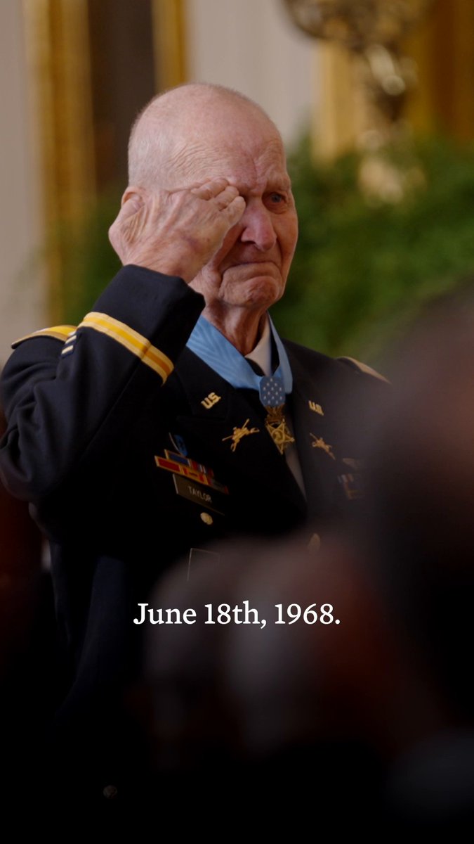 I awarded the Medal of Honor to a pilot who – 55 years ago – risked his life to save a group of soldiers. He refused to leave behind any American. And because of that, he rewrote the fate of four families for generations to come. Congratulations, Captain Larry L. Taylor.