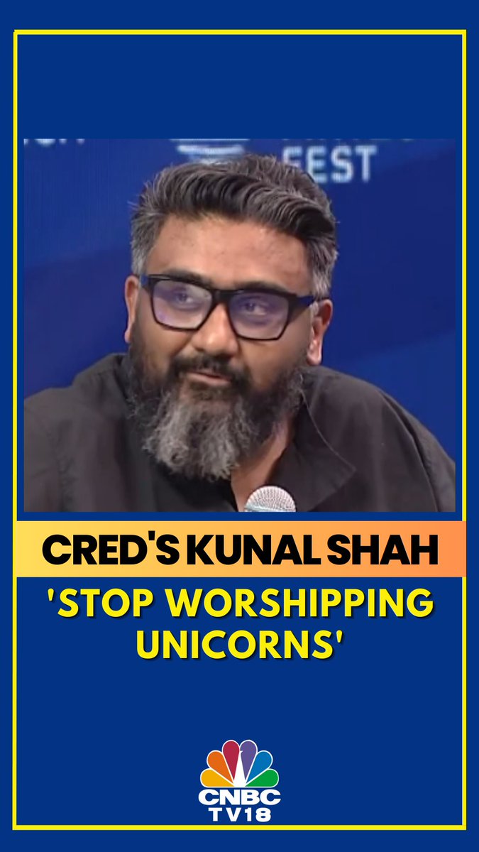'Stop worshipping unicorns as they are mythical, celebrate risk takers!' says Kunal Shah, founder of CRED, at GFF 2023 in conversation with Shereen Bhan CRED #g20summit #GFF #globalfintechfest #startupsystem #unicorns #founder