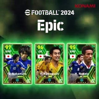 🇯🇵【Epic: Japan】🇯🇵 新たな選手特性 "ブースター”を持つ日本を代表するレジェンド3選手✨ ━━━━━━━━━━━━ 中村 俊輔（フリーキック +2） 川口能活（ゴールキーピング +2） 中田 英寿（パス +2） ━━━━━━━━━━━━ 詳細はゲーム内をチェック👀 #eFootball #イーフト