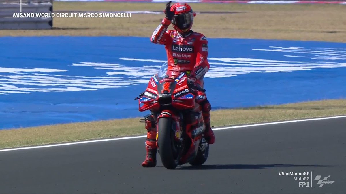 Morning business: done ✅ Pain: handled 💪 Pecco Bagnaia completes FP1 in 20th! #SanMarinoGP 🇸🇲