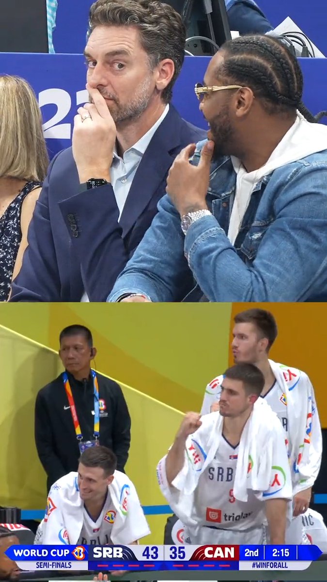 Greatness courtside at the #FIBAWC semi-finals 🤩