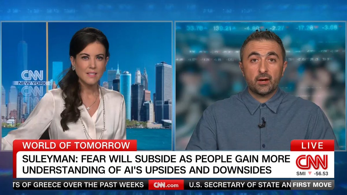 “In 5-10 years time, somebody in their garage lab at home with very little training in biology will be able to engineer &amp; produce new kinds of compounds that are potentially very lethal.” Mustafa Suleyman on a whole gambit of new tech risks &amp; containment action today. Part 2