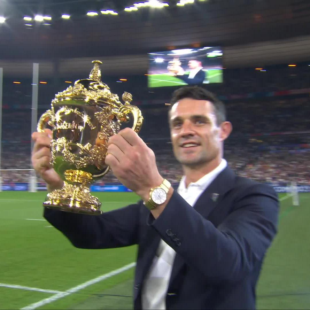 Dan Carter unveils rugby's greatest prize 🏆 #RWC2023 | #FRAvNZL