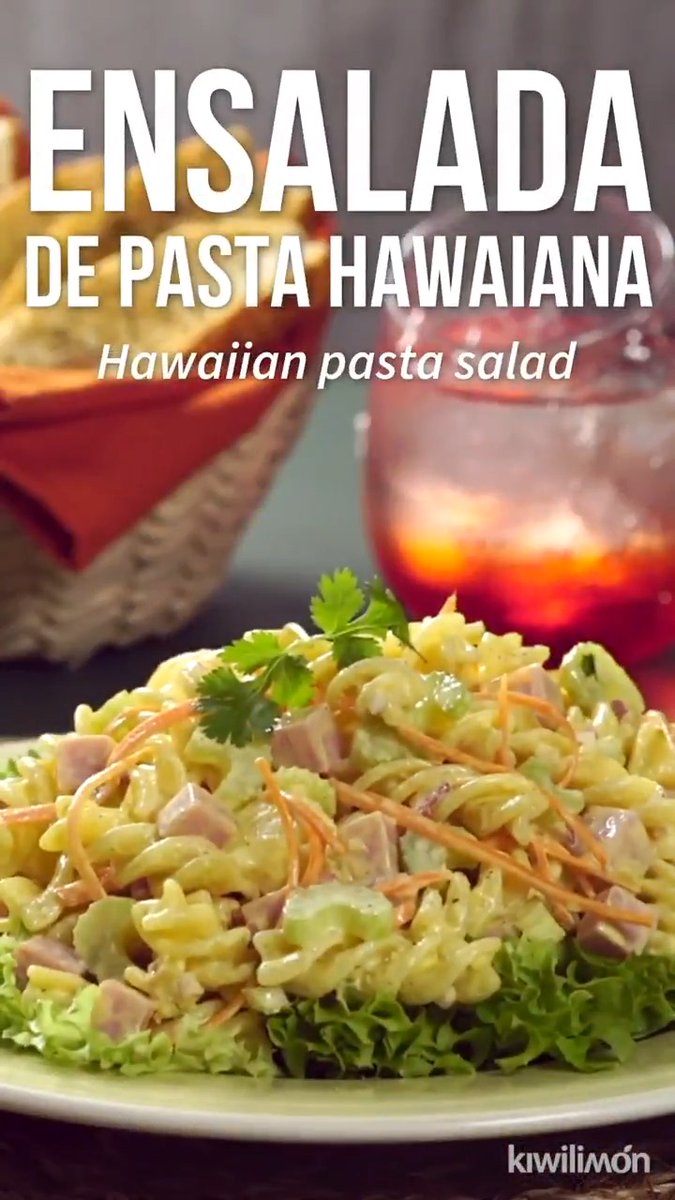 ¡Prepara esta pasta hawaiana con piña, jamón, cebolla morada, apio, zanahoria, mayonesa, crema y mostaza! #kiwilimon #recetas 🍍✨ Receta 👉