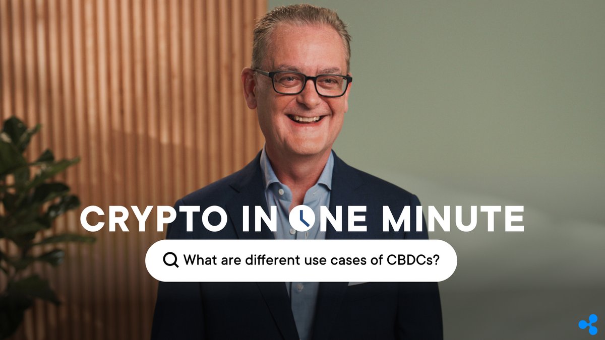 What are the different use cases of #CBDCs? Ripple's James Wallis, VP of Central Bank Engagements, gets this question all the time and breezes through a simple, 1-minute explanation of the three different categories of use cases. ⏱️ #CryptoInOneMinute