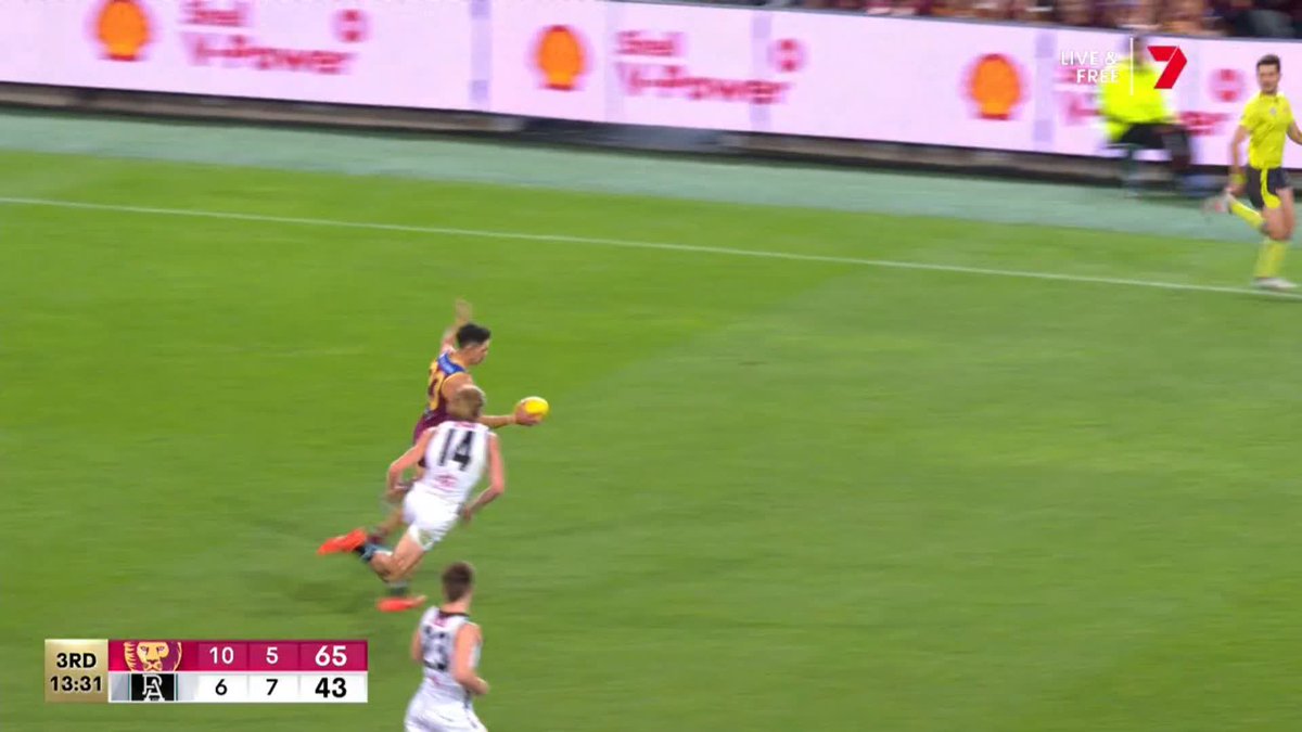 The crowd was still singing along to Country Roads and then Charlie kicked another goal! #AFLLionsPower