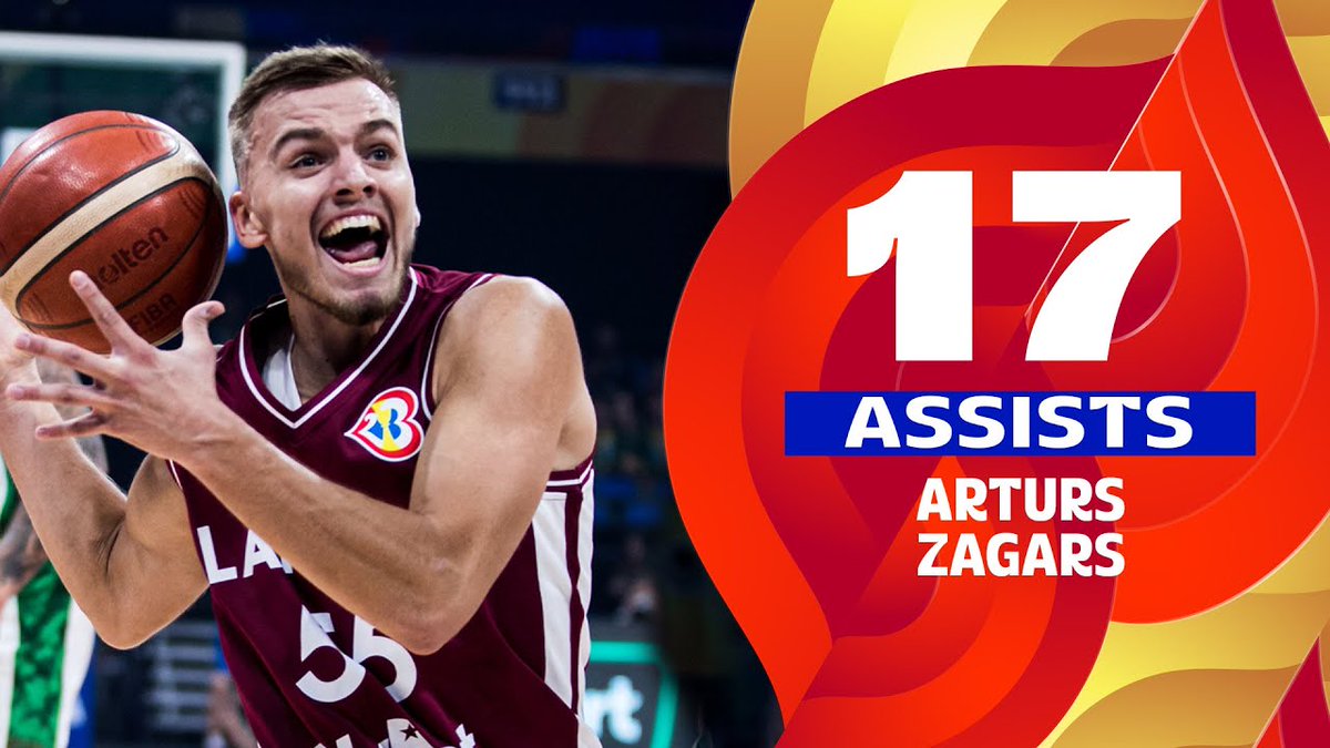 Arturs Zagars set a new World Cup record for assists to pace Latvia's win over Lithuania 🪙 📊 4 PTS | 17 AST | 19 EFF #FIBAWC x #WinForLatvia 🇱🇻 | #InspireGreatness