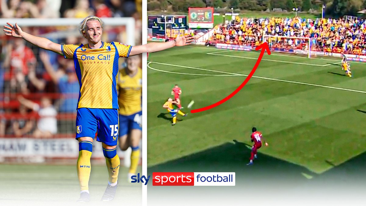 The TECHNIQUE...😍 Mansfield's Aaron Lewis with an outrageous goal against Accrington Stanley ⚡