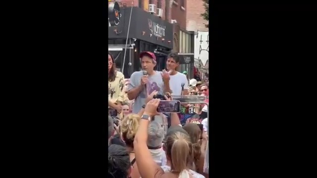 Beastie Boys' Mike D and Ad-Rock spoke at the unveiling of Beastie Boys Square at the intersection of Ludlow and Rivington in NYC on Saturday.