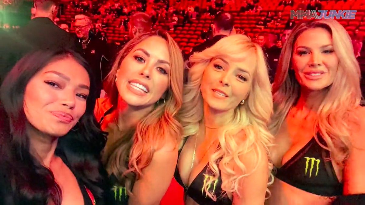 Your #UFC293 octagon girl squad! 😍 @red_delacruz Brittney Palmer JhennyUFC @kristiejpearson