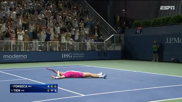 🇧🇷🏆 O ponto do título de João Fonseca, campeão do US Open Juvenil de 2023! QUE MOMENTO! 🥹 #USOpenNaESPN