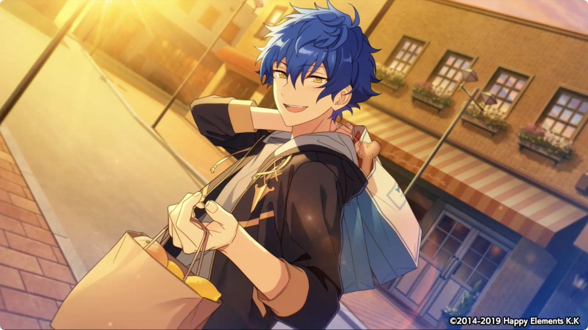 (3/3)【お知らせ】 ⭐5 漣 ジュンのカードは開花前スチルが動く「エモーション」付き💓 アイドルストーリー[騒がしい此方で笑む]のスチルシーンでエモーションが発生するほか、ジュンのカードを獲得するとマイルームのイラスト表示で「エモーション」が選択可能になります♪ #あんスタ