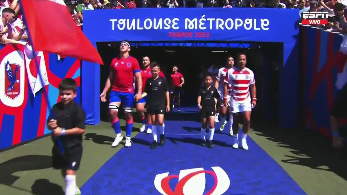 🇨🇱 What a moment! Chile walk out onto the Rugby World Cup stage for the first time in history! #JPNvCHI #RWC2023