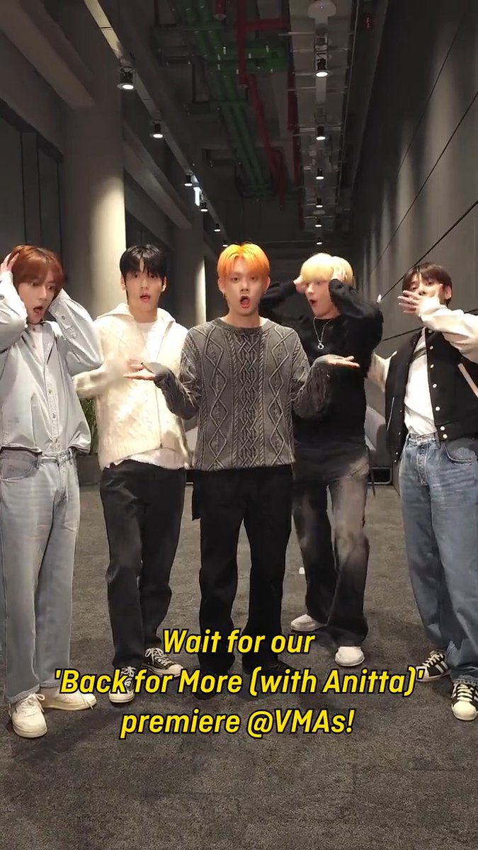 We're all celebrating the first performance at #VMAs ! Be the first to listen 'Back for More (with Anitta)' ᖰ•̀.̫•́ᖳ 💕 💿 Pre-save &amp; Pre-order ➡️ #투모로우바이투게더 #TOMORROW_X_TOGETHER #TXT #Anitta #TheNameChapter #FREEFALL #BackforMore