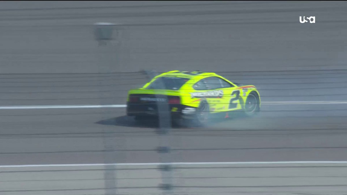 "That's not nice." Austin Cindric and Michael McDowell came together on the restart. #NASCARPlayoffs