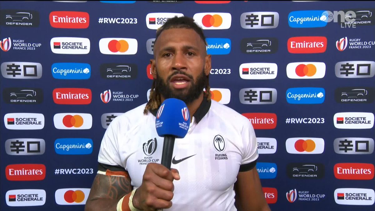 🗣 "Tough one, tough one. 🗣 "The last pass man. It's quite hard for us. Fiji captain Waisea Nayacalevu speaking after that heartbreaking defeat to Wales. 🗣 #WALvFIJ | #RWC2023