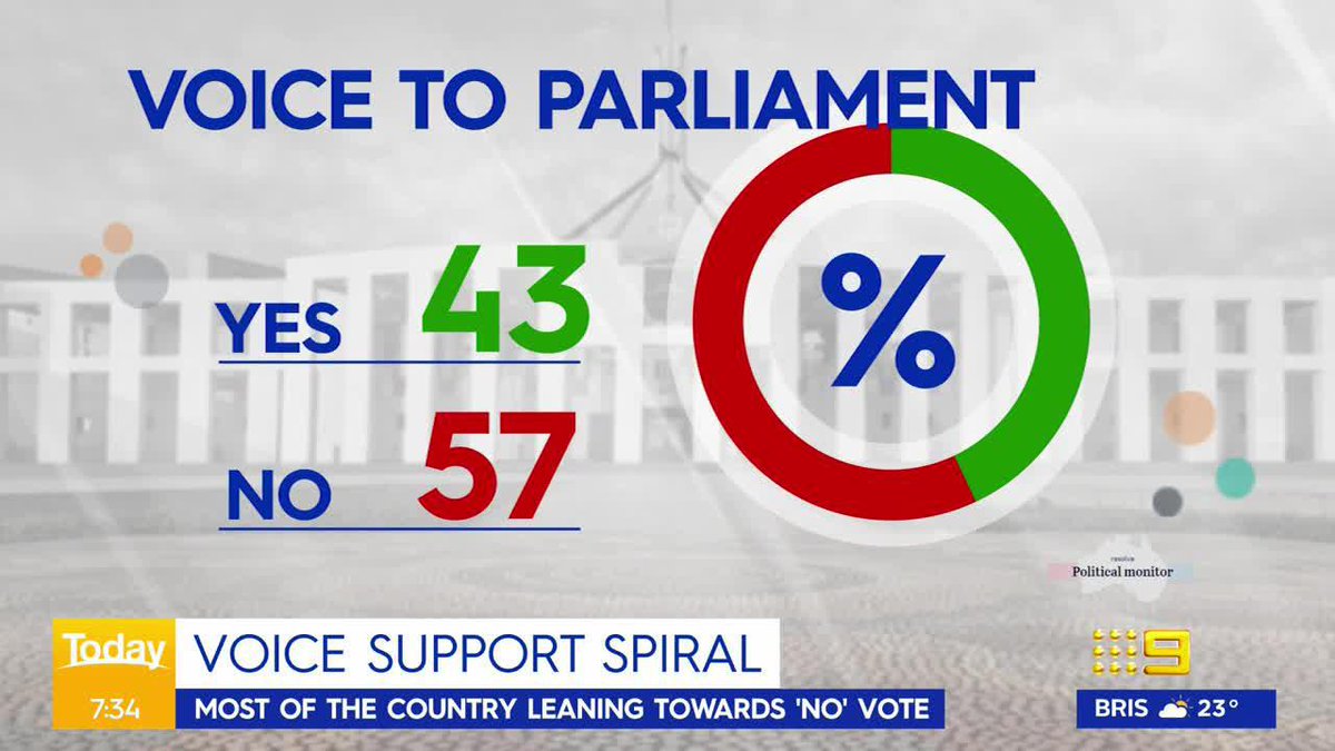 The Voice to Parliament referendum could be heading for defeat, with new polls showing another plunge in support this month. Reece D'Alessandro #9News