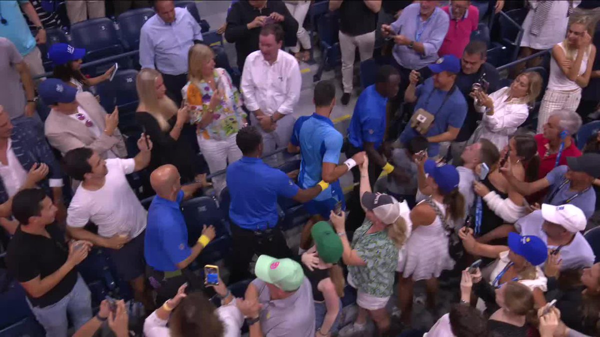 Jubilation in the box for Novak!